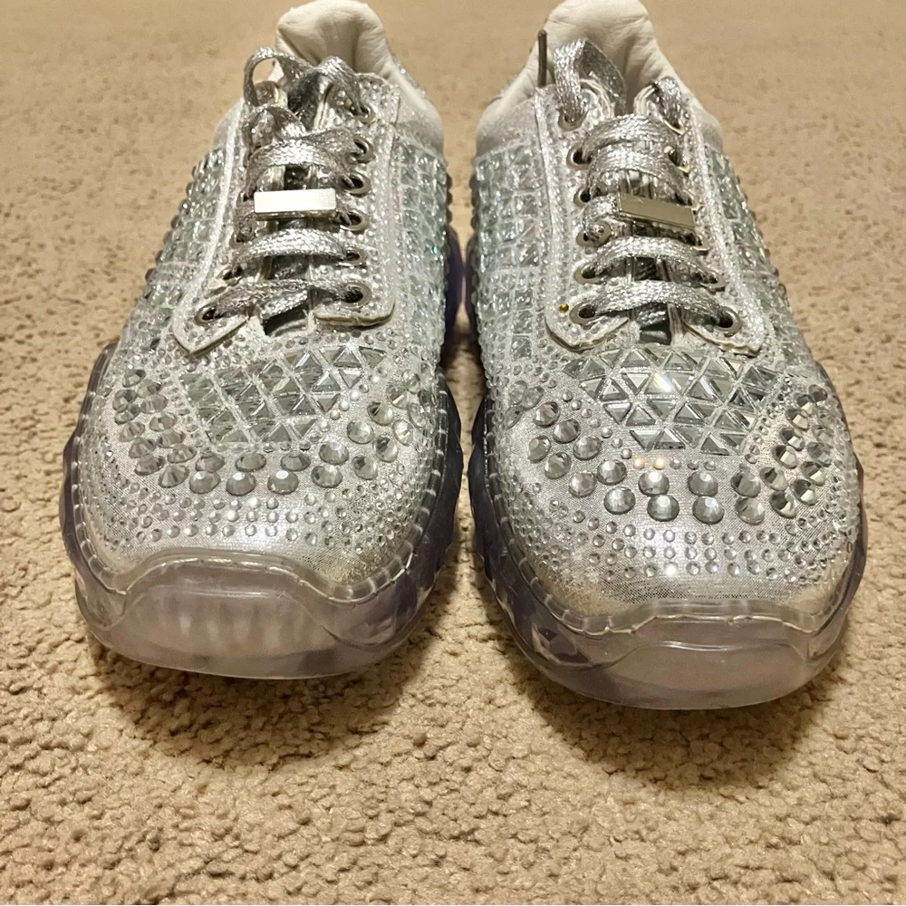 La Sheelah Size 6 Tennis Shoes Rare Mirror‎ Studded Bling *Like New*